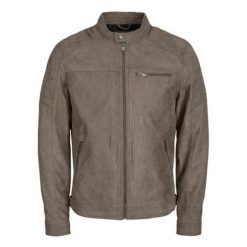 Kurtka Jack & Jones Rocky zamszowa falcon. Kurtki męskie Jack&Jones, m, bez wzorów, z materiału, casualowe, bez kaptura. Za 290.35 zł.