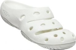 Klapki damskie Keen Yogui Star White/Vapor White. Białe klapki damskie 909, bez wzorów, z gumy, retro, bez obcasa. Za 288.99 zł.
