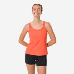 Strój jednoczęściowy pływacki/do gimnastyki w wodzie damski Nabaiji Heva. Brązowe kostiumy jednoczęściowe damskie NABAIJI, xl, bez wzorów, sportowe, na fitness i siłownię. Za 129.99 zł.