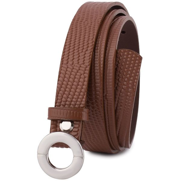 Pasek skórzany BELTIMORE r.105-120 cm O19 brązowy. Brązowe paski damskie bez wzorów. Za 49.90 zł.