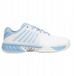 Tennis shoes for ladies K-SWISS EXPRESS LIGHT 3 white/dutch canal EU37. Białe obuwie sportowe damskie K-SWISS, bez wzorów. Za 453.53 zł.