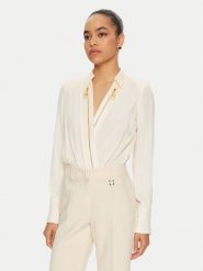 Elisabetta Franchi Body CB-003-46E1 Écru Regular Fit. Bluzki damskie Elisabetta Franchi, bez wzorów, z wiskozy, bez kołnierzyka, bez ramiączek. Za 1,639.00 zł.