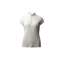 Kobiece T-shirt treningowy z zamkiem Horze Mina. Białe t-shirty damskie HORZE, bez wzorów, z materiału, eleganckie, bez kołnierzyka. Za 152.50 zł.