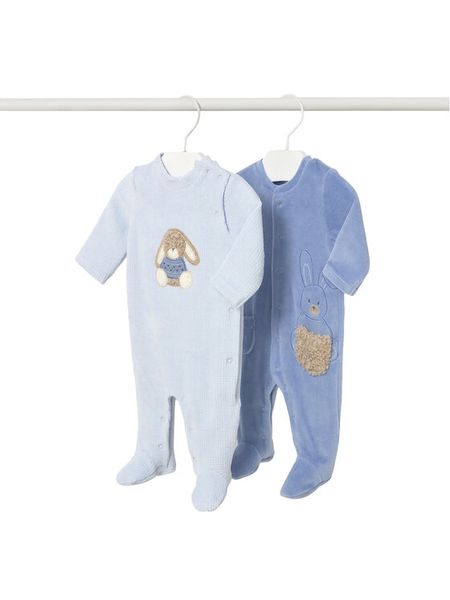 Mayoral Komplet śpiochów 2719 Niebieski. Niebieskie śpioszki niemowlęce Mayoral, z syntetyku, bez ramiączek. Za 189.99 zł.