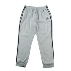 Second life - Spodnie dresowe męskie 3 bandes Logo haftowane - Stan dobry. Szare spodnie sportowe męskie Adidas, m, bez wzorów, z dresówki, na fitness i siłownię. Za 122.16 zł.