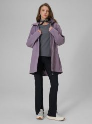 4F Parka przejściowa membrana 5000 damska - fioletowa L. Fioletowe kurtki damskie 4f, l, bez wzorów, ze skóry, bez kaptura. Za 449.99 zł.