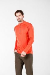 Astro - męska koszulka 100% wełna merino z zamkiem (195 g/m²). Czarne koszulki sportowe męskie WOOLONA, na zimę, m, bez wzorów, z materiału, bez kołnierzyka, bez ramiączek, do biegania. Za 324.00 zł.