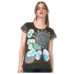 Desigual T-Shirt Damski L Khaki. Brązowe t-shirty damskie Desigual. W wyprzedaży za 139.00 zł.