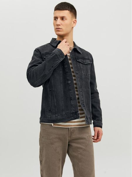 Jack & Jones Kurtka jeansowa Jean 12223613 Czarny Regular Fit. Czarne kurtki męskie Jack & Jones, m, bez wzorów, z bawełny, bez kaptura. Za 199.99 zł.