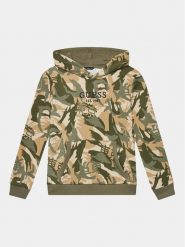 Guess Bluza Hooded Ls L4RQ05 KA6R3 Khaki Regular Fit. Brązowe bluzy dla chłopców Guess, z aplikacjami, z bawełny, bez ramiączek, bez kaptura. Za 159.99 zł.