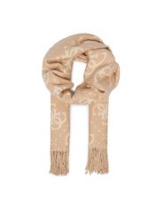 Guess Szalik AW5453 VIS03 Beżowy. Brązowe czapki i kapelusze damskie Guess, z aplikacjami, z bawełny. Za 199.99 zł.