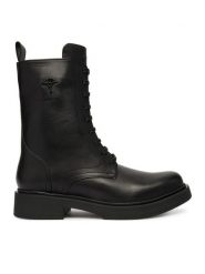 JOOP! Trzewiki 4140008308 Czarny. Czarne botki damskie JOOP!, ze skóry, bez obcasa, na płaskiej podeszwie, bez zapięcia. Za 879.99 zł.