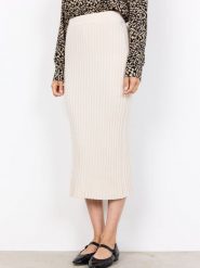 Soyaconcept® spódnica midi - SC-Kanita Kobiety Prążki biały, XS. Białe spódnice damskie xs, bez wzorów, z dzianiny, eleganckie, midi, ołówkowe. Za 179.95 zł.