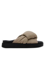 Inuikii Klapki Oversized 70104-147 708 Beżowy. Brązowe klapki damskie Inuikii, bez wzorów, z materiału, bez obcasa. Za 559.99 zł.
