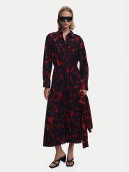 Desigual Sukienka koszulowa Plisado 25WWVW16 Czerwony Regular Fit. Czerwone sukienki damskie Desigual, xl, bez wzorów, z syntetyku, bez kołnierzyka, bez ramiączek, koszulowe. Za 629.99 zł.