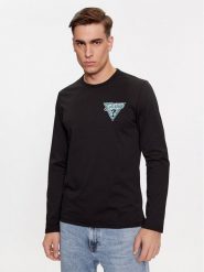 Guess Longsleeve M4RI07 I3Z14 Czarny Slim Fit. Czarne bluzki z długim rękawem męskie Guess, m, z aplikacjami, z bawełny, bez kołnierzyka. Za 189.99 zł.