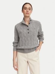 Tommy Hilfiger Sweter WW0WW52189 Szary Regular Fit. Szare swetry damskie Tommy Hilfiger, xl, bez wzorów, z wełny, bez kołnierzyka, bez ramiączek, bez kaptura. Za 699.99 zł.