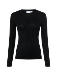 Vila Damska koszulka z długim rękawem - VIZoa Kobiety czarny wzorzysty, M. Czarne t-shirty damskie Vila, m, z aplikacjami, eleganckie, bez kołnierzyka. Za 199.95 zł.