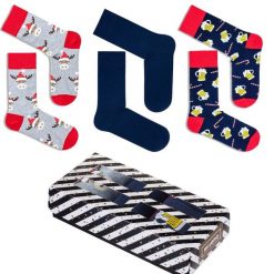 Zestaw na prezent męski - 3 pary skarpetek 1076. Skarpety męskie Milena, bez wzorów, z bawełny. Za 48.00 zł.