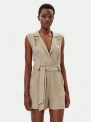 Guess Kombinezon W5GD99 WH6E0 Beżowy Regular Fit. Brązowe sukienki damskie Guess, xl, z aplikacjami, z wiskozy, bez kołnierzyka, bez ramiączek. Za 377.00 zł.