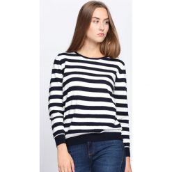 Biało-Granatowy Sweter Lean On Me. Swetry damskie marki Born2be. Za 74.99 zł.