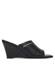 KARL LAGERFELD Klapki Rialto KL34400 Czarny. Czarne klapki damskie KARL LAGERFELD, bez wzorów, ze skóry, bez obcasa. Za 449.99 zł.