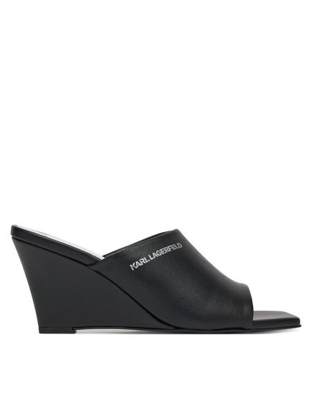 KARL LAGERFELD Klapki Rialto KL34400 Czarny. Czarne klapki damskie KARL LAGERFELD, bez wzorów, ze skóry, bez obcasa. Za 449.99 zł.