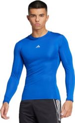Koszulka męska adidas Techfit Long Sleeve Tee niebieska JP2921 M. Niebieskie bluzki z długim rękawem męskie Adidas, m, bez wzorów, bez kołnierzyka. Za 143.14 zł.