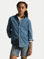 Polo Ralph Lauren Koszula jeansowa 323713843001 Niebieski Regular Fit. Niebieskie koszule dla chłopców Polo Ralph Lauren, bez wzorów, z bawełny, bez kołnierzyka, bez ramiączek. Za 489.99 zł.