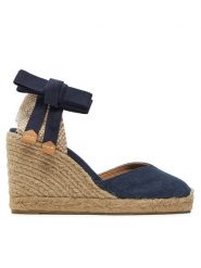 Castañer Espadryle Chiara/8/002 021669 Niebieski. Niebieskie sandały damskie Castañer, bez wzorów, z materiału, bez obcasa, bez zapięcia. Za 279.99 zł.