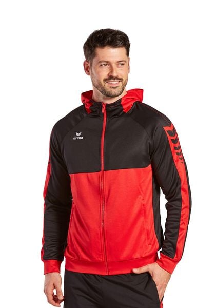 Bluza dresowa z kapturem Erima Six Wings. Czarne bluzy męskie Erima, l, bez wzorów, z bawełny, z kapturem, do piłki ręcznej. Za 234.00 zł.