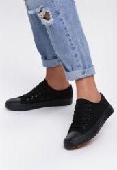 Czarne Trampki Lakelet. Czarne trampki i tenisówki damskie Renee, bez wzorów, z gumy, klasyczne, przed kostkę, bez zapięcia. Za 54.99 zł.