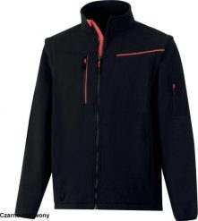 SOCCIA - BLUZA SOFTSHELL 96% POLIESTER 4% ELASTAN - ODPINANE RĘKAWY - szaro-czarny 2XL. Czarne bluzy męskie DELTA PLUS, m, bez wzorów, z elastanu, bez kaptura. Za 307.59 zł.