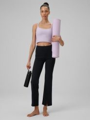 Legginsy do jogi z rozszerzanymi nogawkami damskie. Czarne legginsy damskie 4f, l, bez wzorów, z elastanu, z podwyższonym stanem, długie, na fitness i siłownię. Za 179.99 zł.