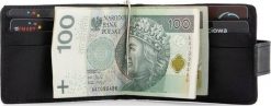Belveder Portfel Męski z Klipsem Skórzany Czarny BW48. Czarne portfele męskie Belveder, bez wzorów. Za 99.90 zł.