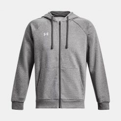 Bluza męska Under Armour Rival Fleece FZ Hoodie. Szare bluzy męskie Under Armour, m, bez wzorów, bez kaptura, na fitness i siłownię. Za 199.99 zł.