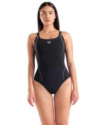 Strój kąpielowy damski Arena Swimsuit Ludovica Soft Cur. Czarne kostiumy jednoczęściowe damskie Arena, uniwersalny, bez wzorów, z materiału, do pływania. Za 302.49 zł.