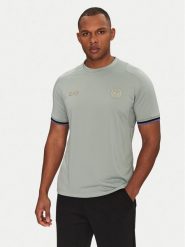 EA7 Emporio Armani Koszulka techniczna 7M000256 AF13537 U9024 Zielony Regular Fit. Zielone koszulki sportowe męskie EA7 Emporio Armani, m, bez wzorów, z syntetyku, bez kołnierzyka, bez ramiączek, do piłki nożnej. Za 209.99 zł.