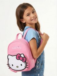 Plecak z haftowanym napisem Hello Kitty - różowy. Czerwone torby i plecaki dziecięce Sinsay. Za 39.99 zł.