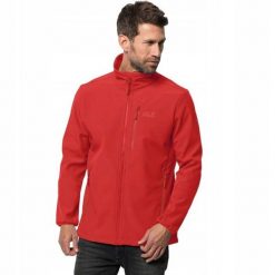 Kurtka lekka czerowna softshell JACK WOLFSKIN WHIRLWIND MEN. Czerwone kurtki męskie Jack Wolfskin, m, bez wzorów, z softshellu, sportowe, bez kaptura. Za 299.00 zł.