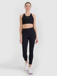 4F Legginsy treningowe z wysokim stanem damskie - czarne XS. Czarne legginsy damskie 4f, s, bez wzorów, z dzianiny, z podwyższonym stanem, na fitness i siłownię. W wyprzedaży za 129.99 zł.