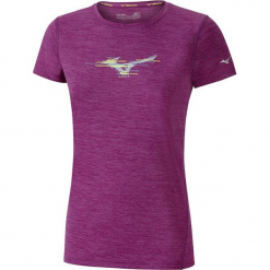 Mizuno Koszulka Imp Core Graphic Tee Clover Mel M. Fioletowe koszulki sportowe damskie Mizuno, z krótkim rękawem. W wyprzedaży za 99.00 zł.