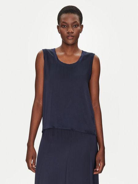 ViCOLO Bluzka TD0006 Granatowy Relaxed Fit. Niebieskie bluzki damskie ViCOLO, xs, bez wzorów, z wiskozy, bez kołnierzyka, bez ramiączek. Za 92.99 zł.