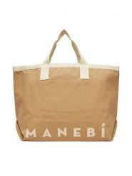 Manebi Torebka B 0.4 EY Beżowy. Brązowe torebki do ręki damskie Manebi, bez wzorów, z materiału, bez dodatków. Za 239.99 zł.