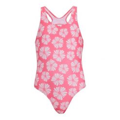 Dziewczęcy Jednoczęściowy Kostium Kąpielowy Katrisse Flower. Czerwone stroje kąpielowe dla dziewczynek Regatta, bez wzorów, z elastanu. Za 89.99 zł.