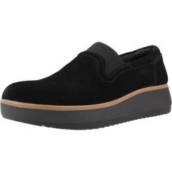 Buty CLARKS 26180118C Czarny. Czarne obuwie sportowe damskie Clarks, bez wzorów, ze skóry, na fitness i siłownię. Za 297.99 zł.