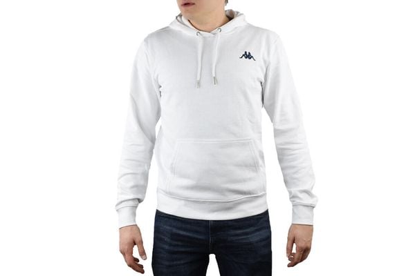 Kappa Vend Hooded, męska bluza. Białe bluzy męskie Kappa, l, bez wzorów, z bawełny, z kapturem, na fitness i siłownię. Za 89.99 zł.