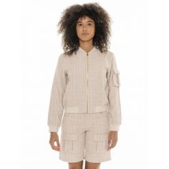 Kurtka z zamek błyskawiczny na co dzień na siłownię. Brązowe kurtki sportowe damskie LEONE 1947 APPAREL, bez wzorów, z elastanu, bez kaptura, na fitness i siłownię. Za 218.92 zł.