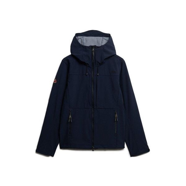 Bluza z kapturem Superdry Softshell Tech. Niebieskie bluzy męskie Superdry., l, bez wzorów, z materiału, z kapturem. Za 392.50 zł.