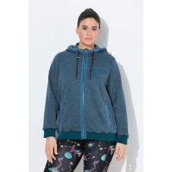 Damskie Bluza rozpinana z dzianiny i polaru wzór graficzny kaptur. Niebieskie bluzy damskie Ulla Popken, plus size, bez wzorów, z dzianiny, bez kaptura. W wyprzedaży za 279.99 zł.